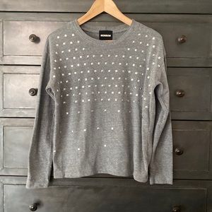Monrow Sweatshirt XS Gray with Studs/Grommets
